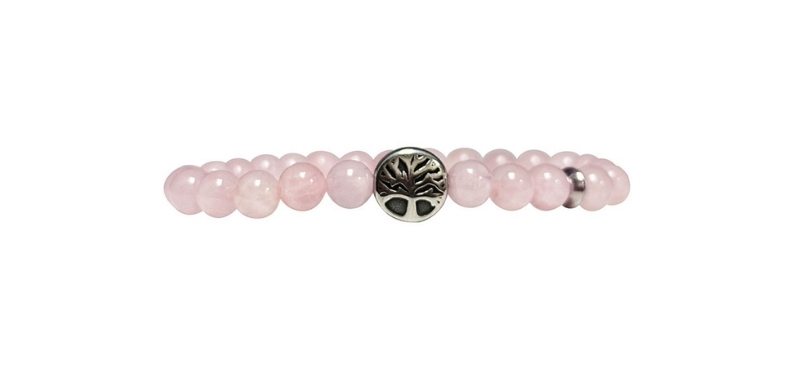 Bracelet arbre de vie en quartz rose